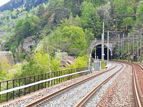 Orelle Tunnel (on the left) and Douciere Tunnel eastern portals