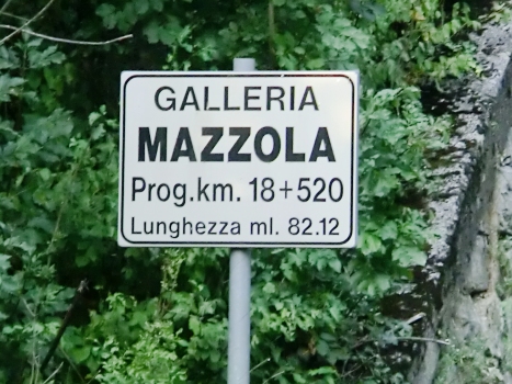 Mazzola Tunnel southern portal sign