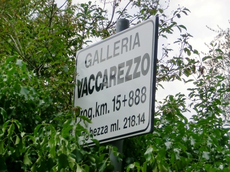 Vaccarezzo Tunnel southern portal sign