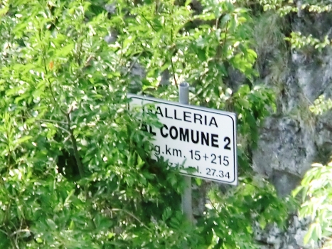 Val Comune 2 Tunnel southern portal sign