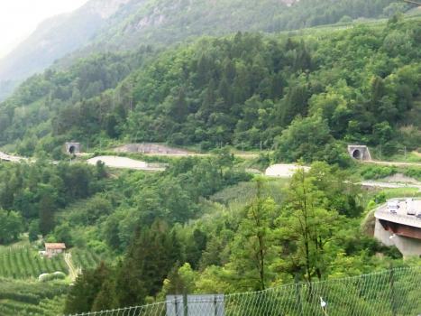 Mostizzolo III Tunnel (on the left) and Mostizzolo II Tunnel eastern portals