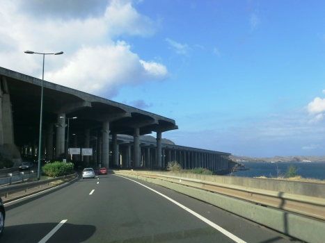 Madeira airport runway bridge from VR1