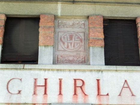 Ghirla Station. Detail with SVIE (Società Varesina per Imprese Elettriche) logo
