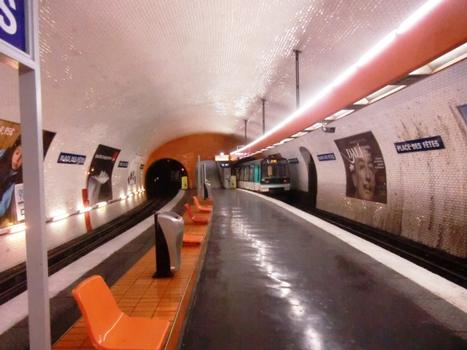 Place des Fêtes Metro Station, line 7 bis platform