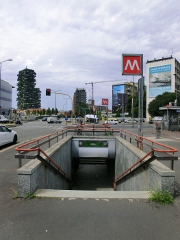 Gioia Metro Station access and, on the left, Bosco Verticale
