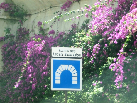 Lacets Saint-Léon Tunnel northern portal sign