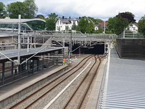 Skaugum and Asker Tunnels southern portal from Asker Station