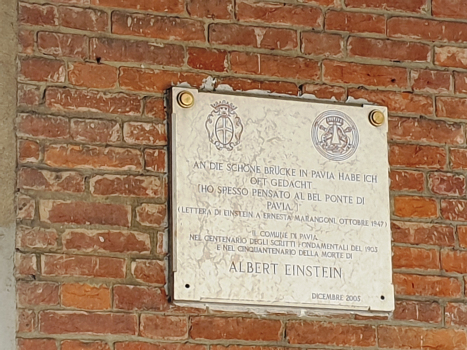 Pavia Covered Bridge- Albert Einstein commemorative plate