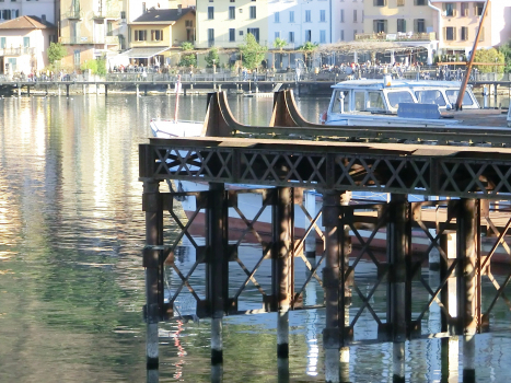 Porto Ceresio Station, old iron pier for transhipment of goods to ferries in service on italian-suisse routes