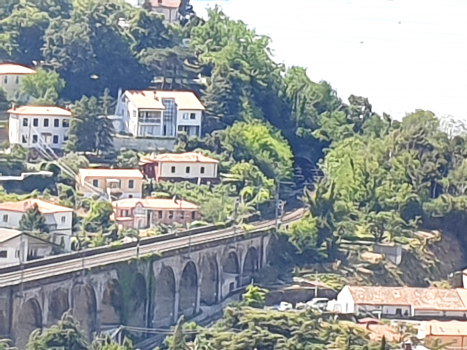 Barcola Viaduct and, at the end, Barcola Tunnel northern portal