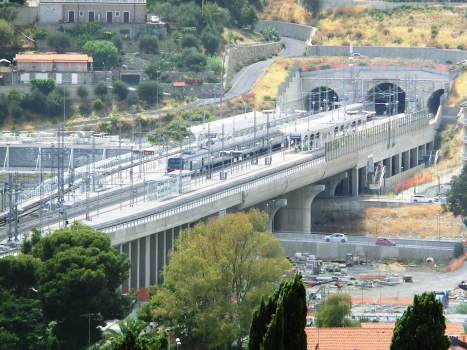 Bardellini Tunnel and Imperia station, on Impero bridge