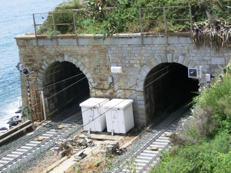 Bordighera South (on the left) and North Tunnel eastern portals