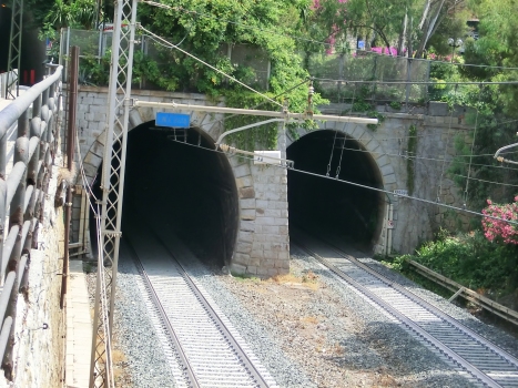 Bordighera North (on the left) and South Tunnel western portals