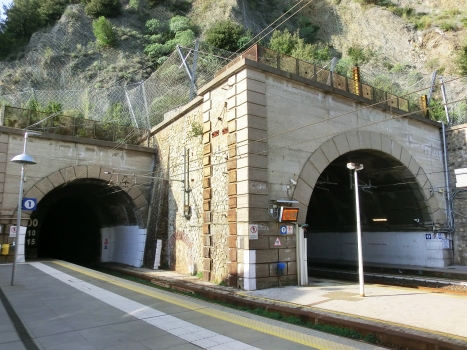 Brignello south Tunnel (on the left) and Brignello north Tunnel eastern portals