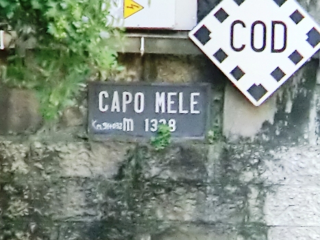Capo Mele Tunnel northern portal plate
