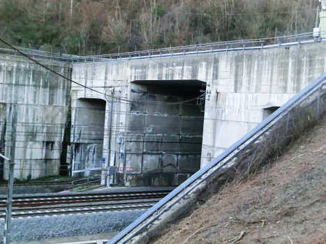 Caprenne Tunnel northern portal (on the left) and Tasso Tunnel eastern portal