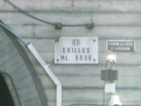 Exilles South (even track) Tunnel eastern portal plate