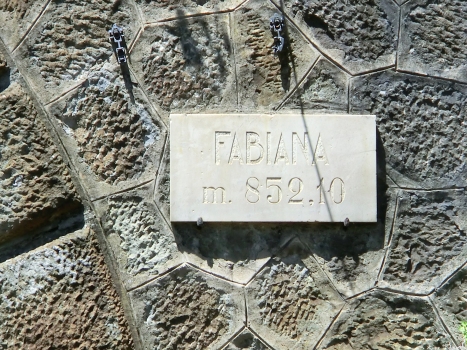 Fabbiana Tunnel southern portal plate with original name (Fabiana)