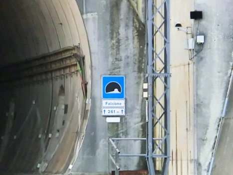 Falcone Tunnel north-western portal sign