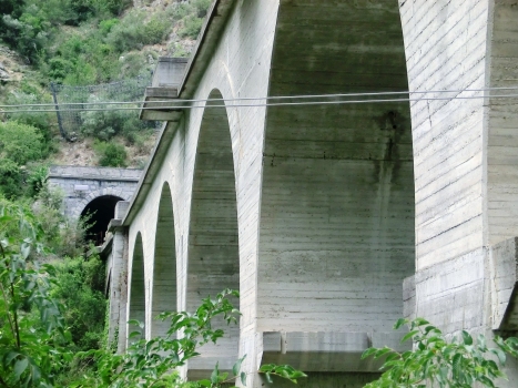 Gambetto Tunnel southern portal and Roia III Bridge
