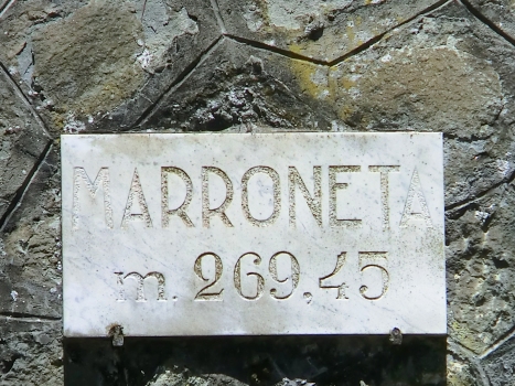 Marronetta Tunnel southern portal plate with original name (Marroneta)