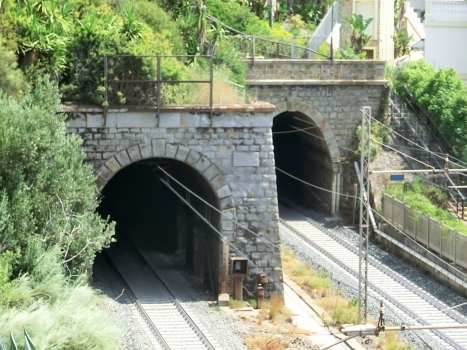 Mattone Rosso Tunnel (on the left) and Delle Palme Tunnel western portals