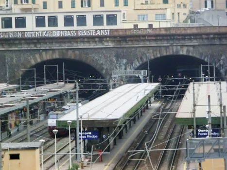 Traversata Nuova (on the left) and Traversata Vecchia Tunnels western portals