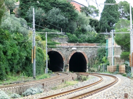 Quattrocchi De Franchi Tunnel (on the left) and Quattrocchi Tunnel western portals