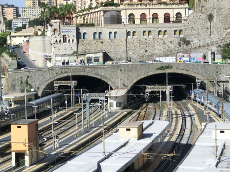 San Rocco Tunnel eastern portals; above, Principe-Granarolo rack railway lower station