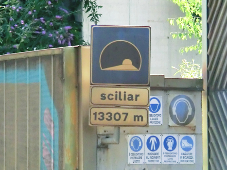 Sciliar Tunnel southern portal sign