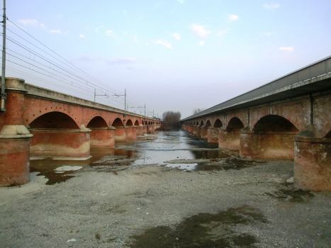 Trebbia Railroad and Road Bridges