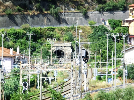 Ventimiglia South Tunnel (on the left) and Ventimiglia North Tunnel eastern portals