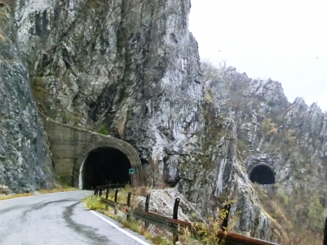 Valsora Tunnel (on the left) and Uncini Tunnel eastern portals