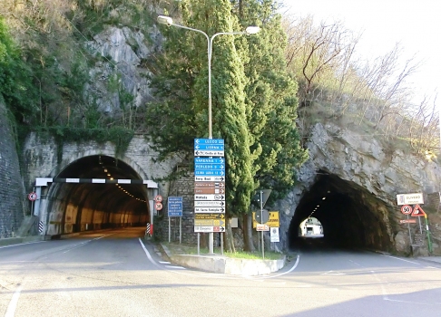 Regolo Tunnel (on the left) and Olivedo Tunnel northern portals from new roundabout
