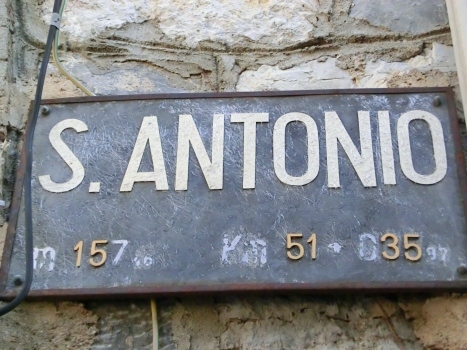 Sant'Antonio Tunnel western portal original rail sign