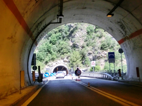 Bocche Tunnel northern portal and Colombo Viaduct. Noceire Tunnel in the back