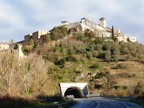 Spoleto Tunnel southern portal and Rocca Albornoziana