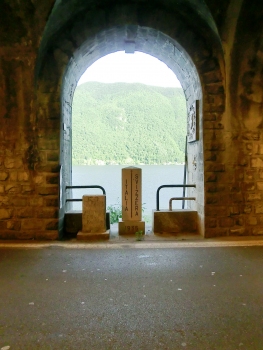 Italy-Switzerland boundary inside Origa Tunnel