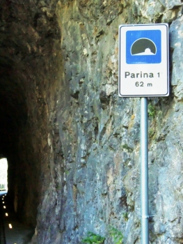 Parina 1 Tunnel northern portal sign
