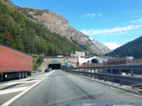 Frejus Tunnel first (on the left) and second tube, italian side