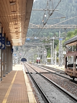 Tarvisio Boscoverde Station and, in the back, Leila Tunnel southern portal