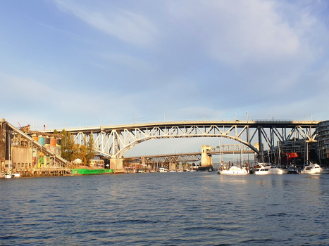 Granville Street Bridge and, on the backyard, Burrard Bridge