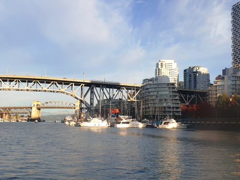 Granville Street Bridge and, on the backyard, Burrard Bridge