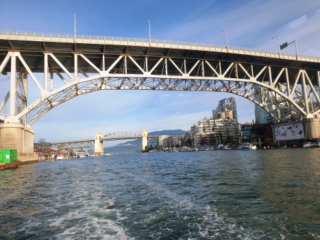 Granville Street Bridge and, on the backyard, Burrard Bridge