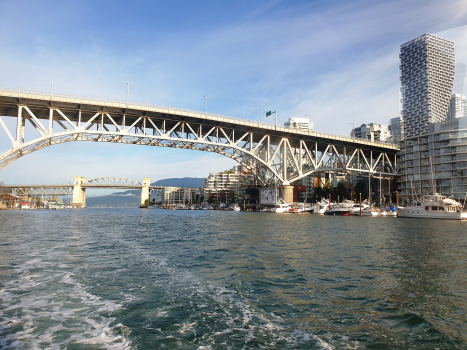 Granville Street Bridge and, on the backyard, Burrard Bridge