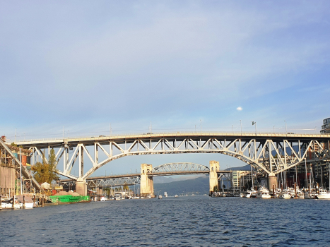 Granville Street Bridge and, on the backyard, Burrard Bridge