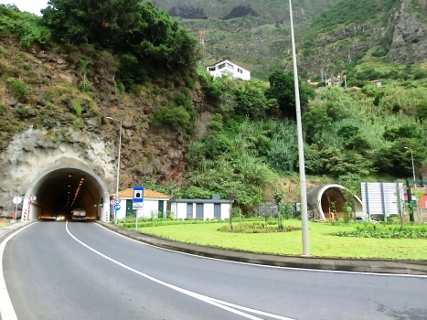 Cardais Tunnel southern portal (on the left) and São Vicente Tunnel western portal