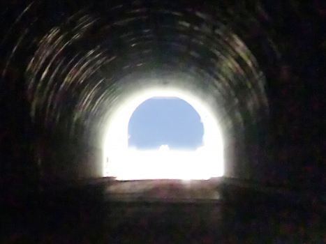 Lombada dos Marinheiros Tunnel northern portal: In the background: Fajã da Ovelha Tunnel northern portal