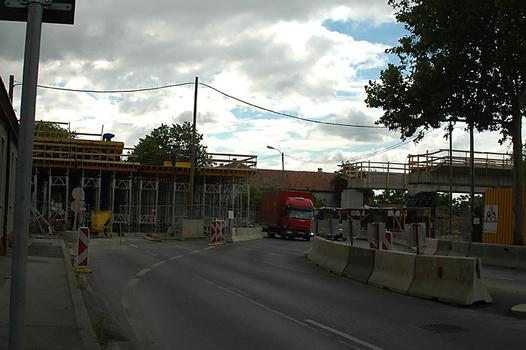 Bauabschnitt U2/10 Aspernstraße Bau der Brücke über die Erzherzog Karl Straße