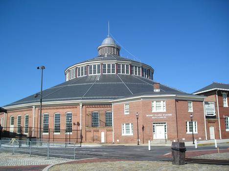Exterior of the B&O railroad roundhouse, post-reconstruction